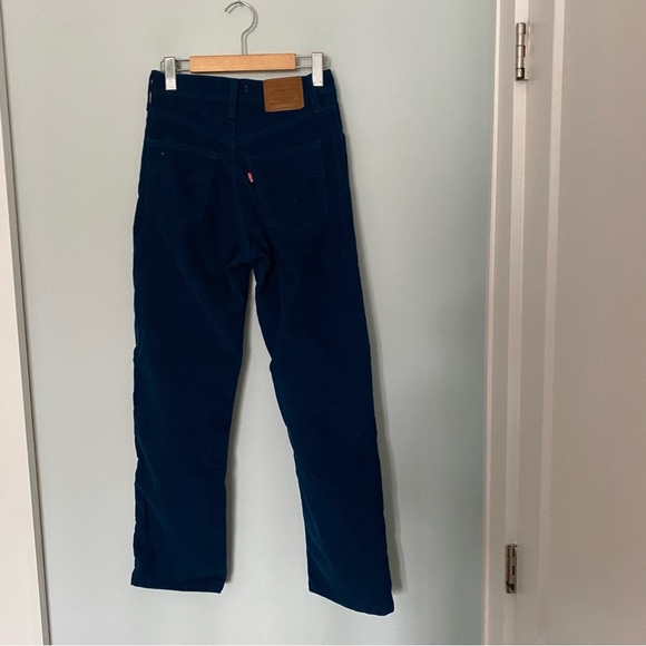 Levis Ribcage Straight Ankle Corduroy Pants in Blue - Picture 5 of 8